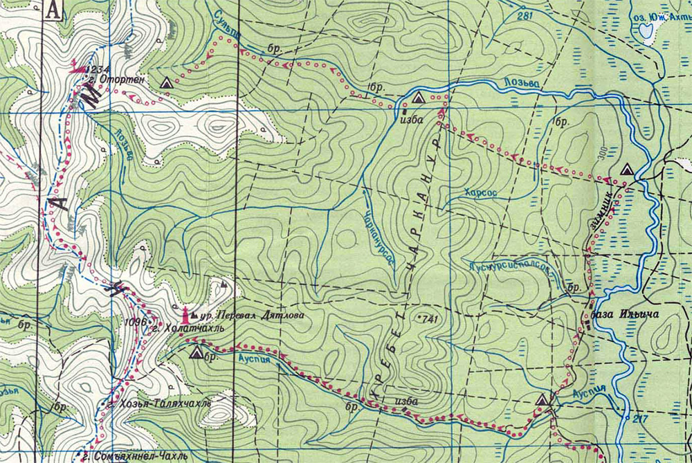 Карта реки Лозьва